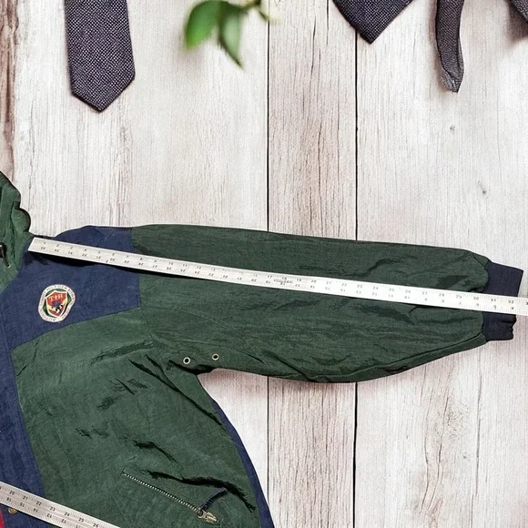 Vintage 90s Tommy Hilfiger Athletic Gear Men’s XL Color Block Crest Jacket Coat - Picture 7 of 11